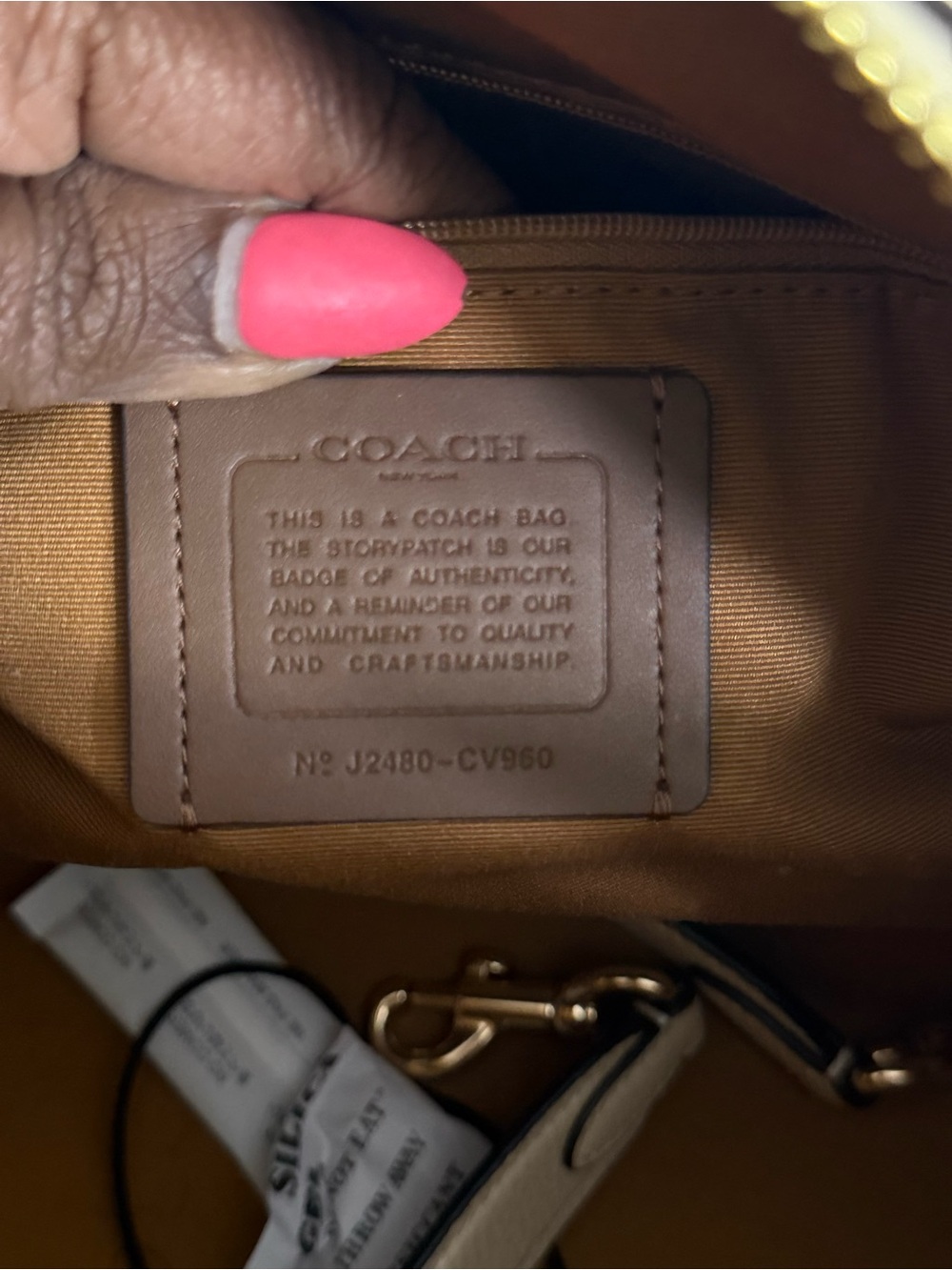 Large Coach Rowan Pebble Leather Satchel in Ivory with Gold Hardware - Picture 6 of 6